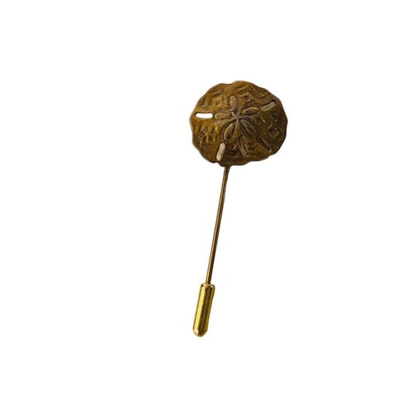 Vintage Goldtone Coppertone 2"l Stick Pin Sand Dollar Design (3/4") - Picture 2 of 16
